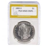 1882-S Morgan Silver Dollar PGA MS65 DMPL