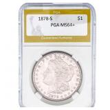 1878-S Morgan Silver Dollar PGA MS64+