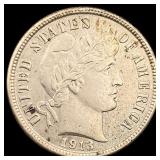 1913 Barber Dime CHOICE AU