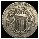 1873 Shield Nickel NEARLY UNCIRCULATED