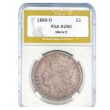 1899-O Morgan Silver Dollar PGA AU50 Micro O