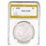 1903 Morgan Silver Dollar PGA AU58