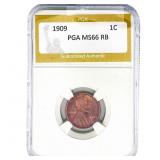 1909 Wheat Cent PGA MS66 RB