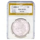1888-O Morgan Silver Dollar PGA AU55 Hot Lips