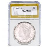 1882-S Morgan Silver Dollar PGA MS65