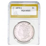1878-S Morgan Silver Dollar PGA MS65