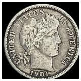 1901-O Silver Barber Dime NEARLY UNCIRCULATED