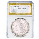1880-O Morgan Silver Dollar PGA MS64