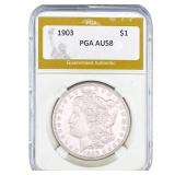 1903 Morgan Silver Dollar PGA AU58