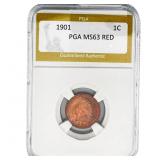 1901 Indian Head Cent PGA MS63 RED