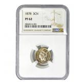 1878 Nickel Three Cent NGC PF62