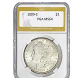 1889-S Morgan Silver Dollar PGA MS64