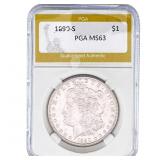 1890-S Morgan Silver Dollar PGA MS63