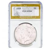 1928 Silver Peace Dollar PGA MS64