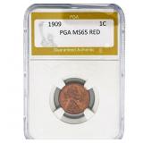 1909 Wheat Cent PGA MS65 RED