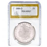 1884-O Morgan Silver Dollar PGA MS67
