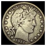 1912-D Silver Barber Half Dollar LIGHTLY  CIRCULA