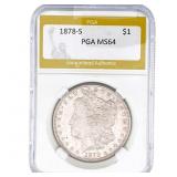 1878-S Morgan Silver Dollar PGA MS64