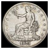 1875-S Silver Trade Dollar NEARLY  UNCIRCULATED