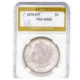 1878 8TF Morgan Silver Dollar PGA MS65