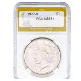 1927-D Silver Peace Dollar PGA MS66+