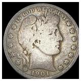 1901-S Silver Barber Half Dollar LIGHTLY  CIRCULA