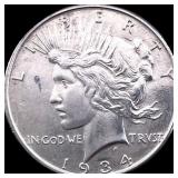 1934 Silver Peace Dollar CLOSELY UNCIRCULATED