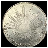 1861-Zs Mexico Silver 8 Reales HIGH GRADE