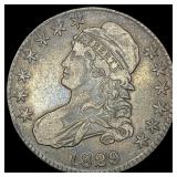 1829 Capped Bust Half Dollar NEARLY  UNCIRCULATED