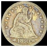 1853 Arrows/Rays Seated Liberty Quarter NICELY CI