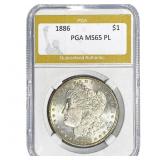 1886 Morgan Silver Dollar PGA MS65 PL