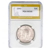 1943 Walking Liberty Half Dollar PGA MS66