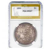 1890 Morgan Silver Dollar PGA MS67