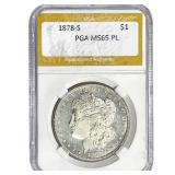 1878-S Morgan Silver Dollar PGA MS65 PL