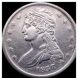 1837 Capped Bust Half Dollar NEARLY  UNCIRCULATED