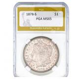 1878-S Morgan Silver Dollar PGA MS65
