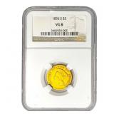 1856-S $3 Gold Piece NGC VG8