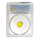 1854 Rare Gold Dollar PCGS AU58