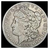 1893-CC Silver Morgan Dollar LIGHTLY  CIRCULATED