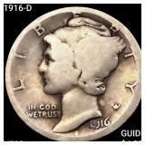 1916-D Mercury Dime LIGHTLY CIRCULATED
