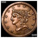 1850 Braided Hair Half Cent CHOICE BU