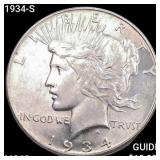 1934-S Silver Peace Dollar CHOICE BU+