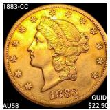 1883-CC $20 Gold Double Eagle CHOICE AU