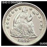 1840-O DRAPERY Seated Liberty Half Dime UNC
