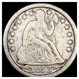 1853 Arrows Seated Liberty Dime LIGHTLY CIRCULATED