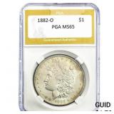 1882-O Morgan Silver Dollar PGA MS65