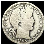 1894-O Silver Barber Half Dollar NICELY CIRCULATED