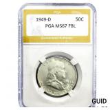 1949-D Franklin Half Dollar PGA MS67 FBL