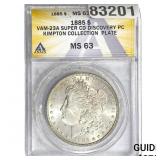 1885 Morgan Silver Dollar ANACS MS63 VAM-23A