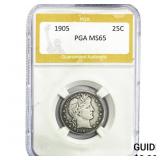 1905 Barber Quarter PGA MS65